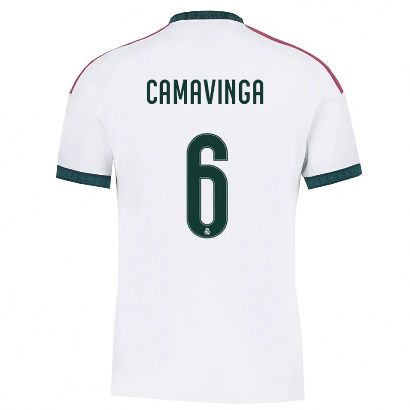 Danxen Barn Eduardo Camavinga #6 Mörkgrön Vit Röd Hemmatröja Matchtröjor 2026/27 Tröjor T-Tröja