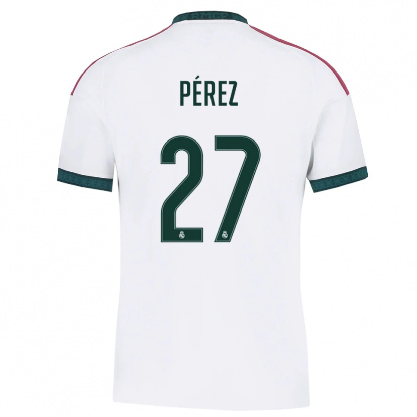 Danxen Barn Adrián Pérez #27 Mörkgrön Vit Röd Hemmatröja Matchtröjor 2026/27 Tröjor T-Tröja
