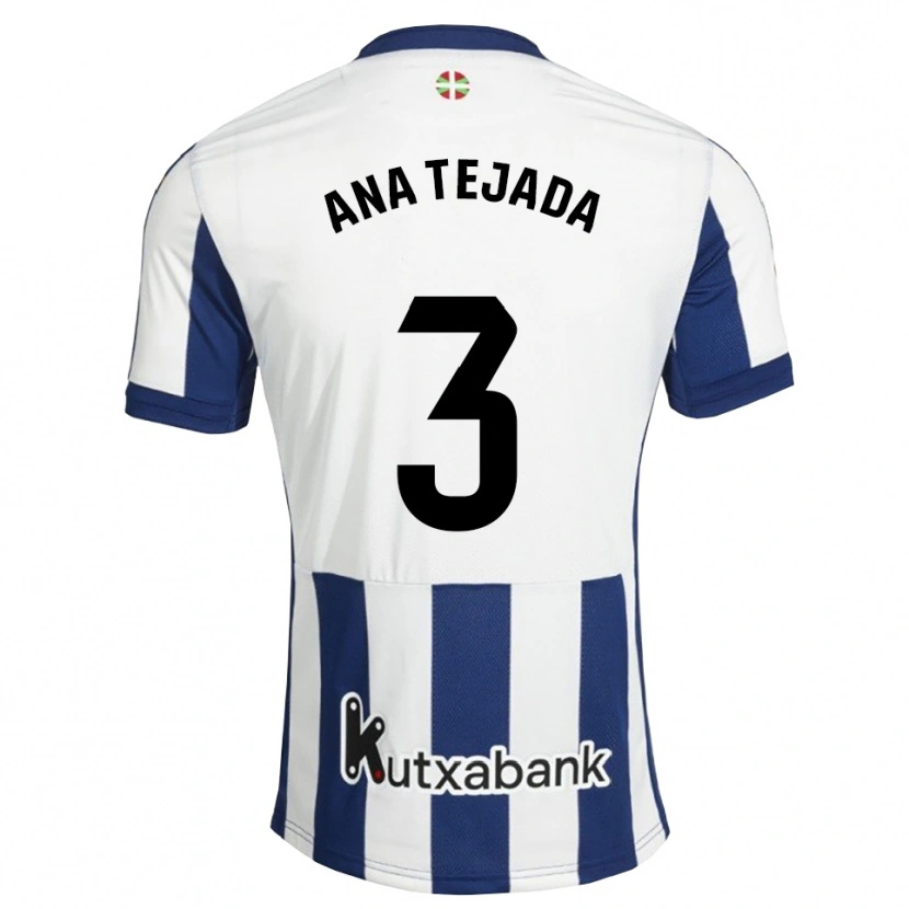 Danxen Barn Ana Tejada Jiménez #3 Marinblå Vit Guldbrun Hemmatröja Matchtröjor 2026/27 Tröjor T-Tröja