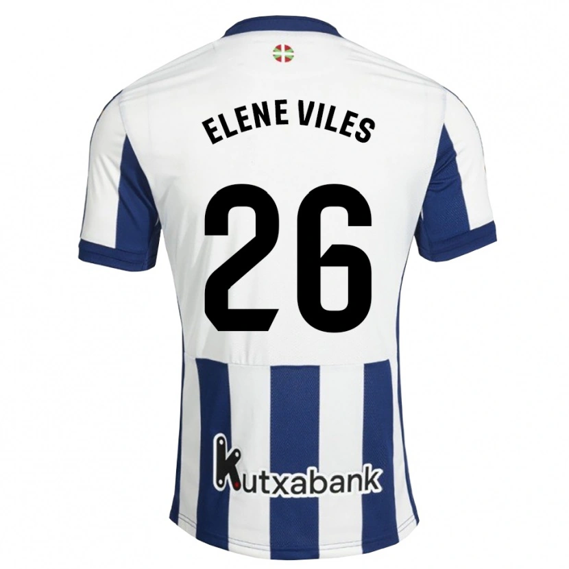Danxen Barn Elene Viles Odriozola #26 Marinblå Vit Guldbrun Hemmatröja Matchtröjor 2026/27 Tröjor T-Tröja