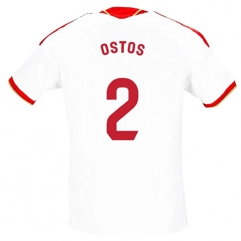 Danxen Barn Fran Ostos #2 Vit Röd Hemmatröja Matchtröjor 2026/27 Tröjor T-Tröja