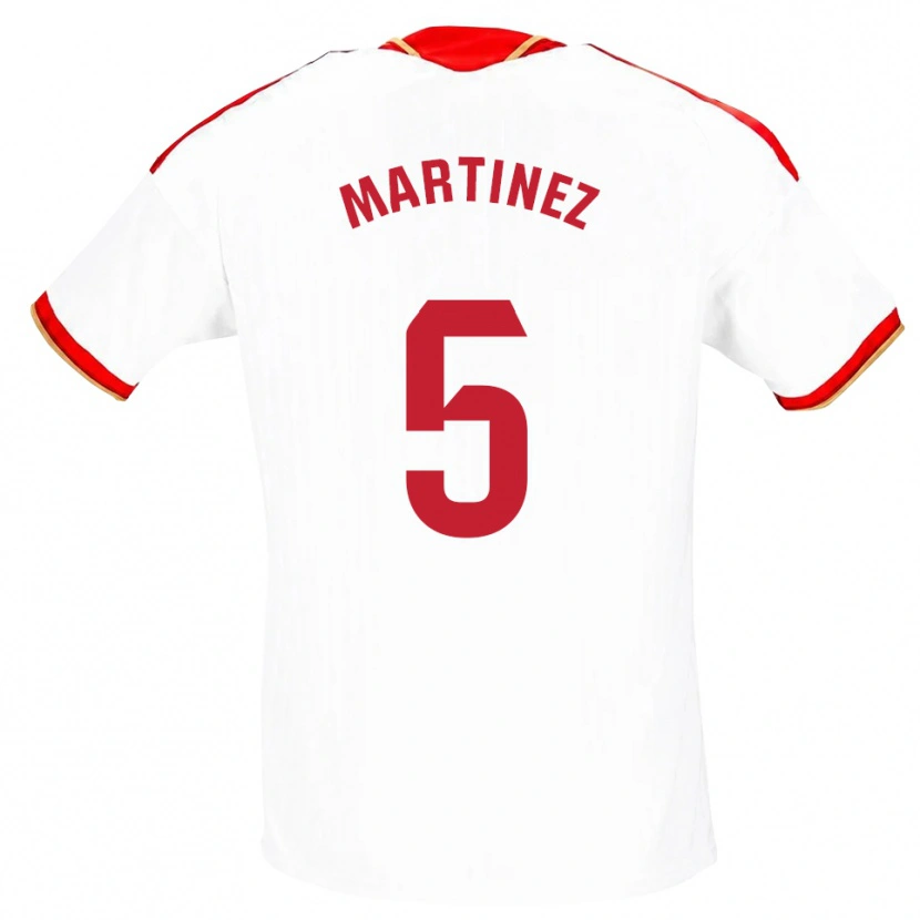 Danxen Barn Sergio Martínez #5 Vit Röd Hemmatröja Matchtröjor 2026/27 Tröjor T-Tröja