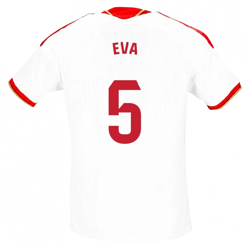 Danxen Barn Eva Llamas Hernández #5 Vit Röd Hemmatröja Matchtröjor 2026/27 Tröjor T-Tröja