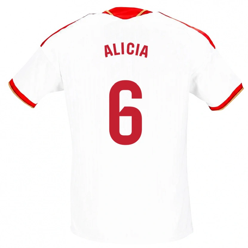 Danxen Barn Alicia Redondo #6 Vit Röd Hemmatröja Matchtröjor 2026/27 Tröjor T-Tröja