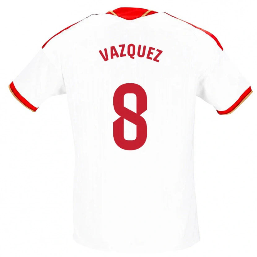 Danxen Barn Manolo Vazquez #8 Vit Röd Hemmatröja Matchtröjor 2026/27 Tröjor T-Tröja