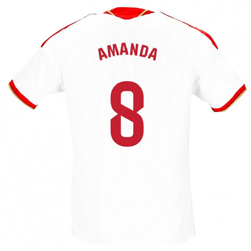 Danxen Barn Amanda Sampedro Bustos #8 Vit Röd Hemmatröja Matchtröjor 2026/27 Tröjor T-Tröja