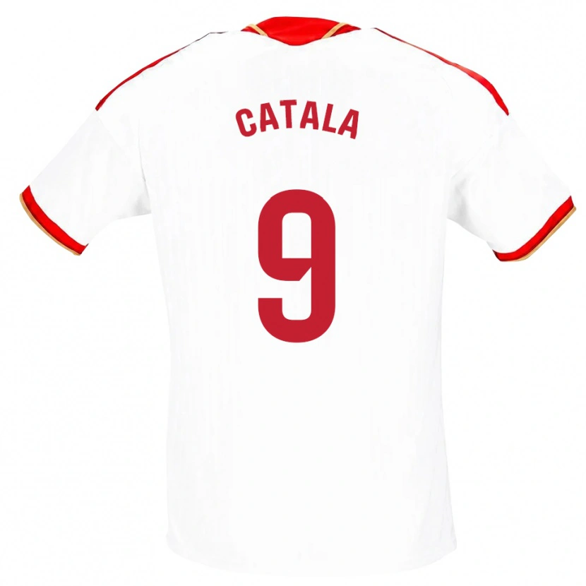 Danxen Barn Rubén Catalá #9 Vit Röd Hemmatröja Matchtröjor 2026/27 Tröjor T-Tröja