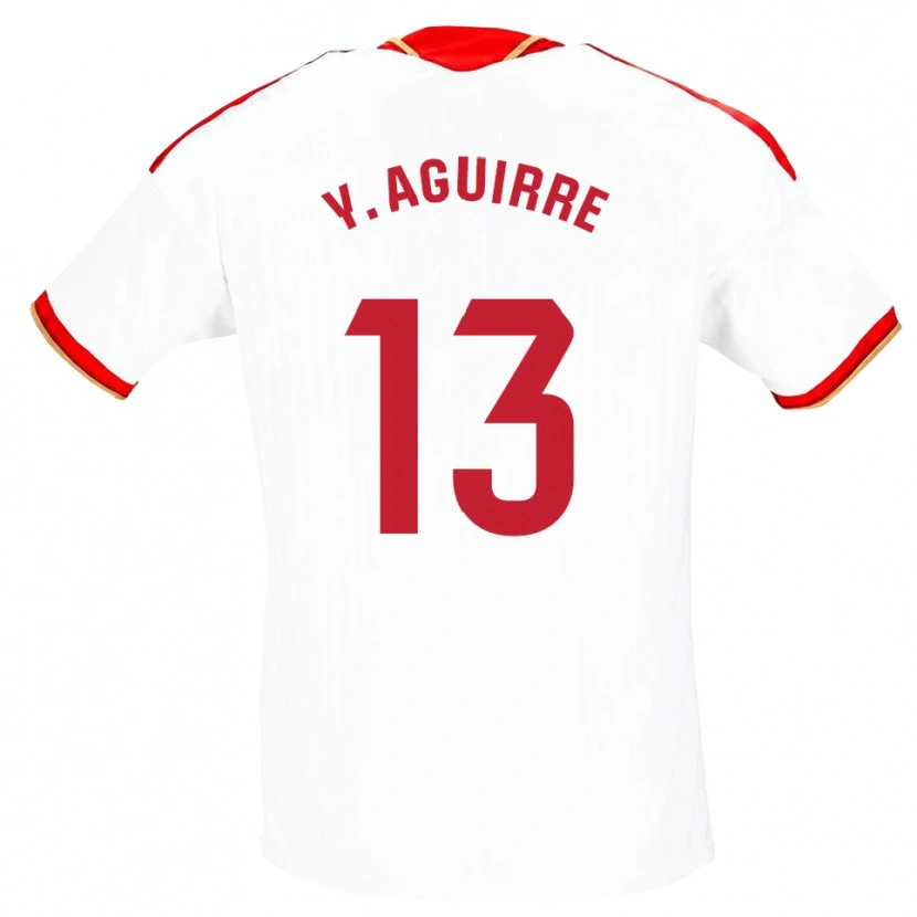 Danxen Barn Yolanda Aguirre Gutiérrez #13 Vit Röd Hemmatröja Matchtröjor 2026/27 Tröjor T-Tröja
