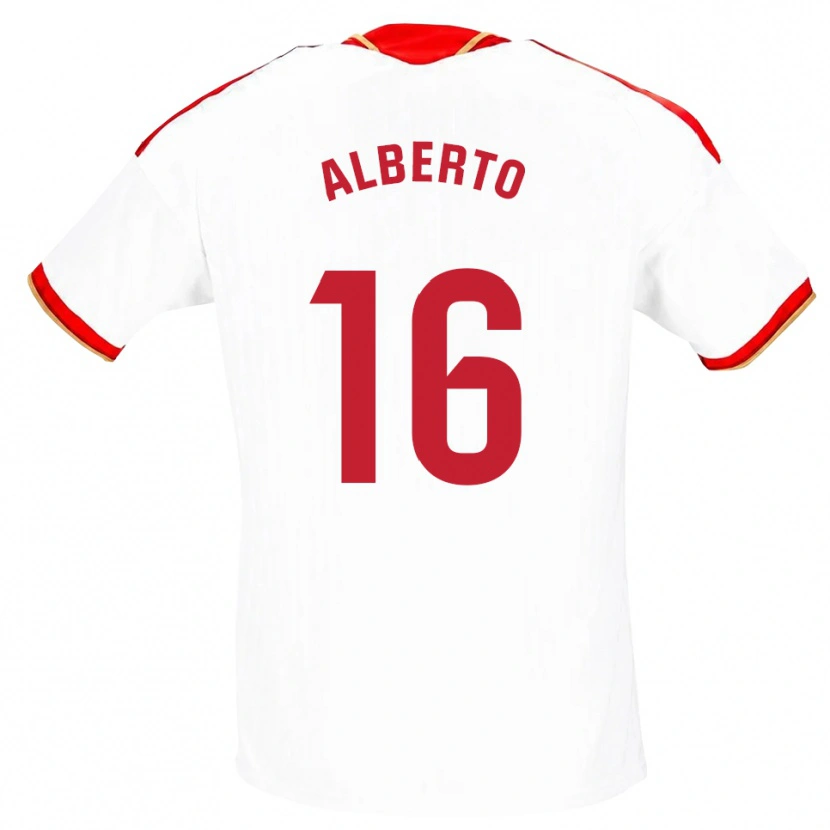 Danxen Barn Alberto González #16 Vit Röd Hemmatröja Matchtröjor 2026/27 Tröjor T-Tröja