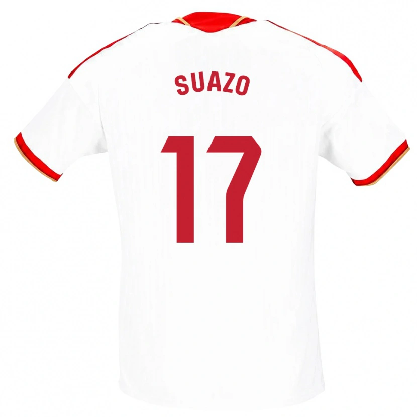 Danxen Barn Gabriel Suazo #17 Vit Röd Hemmatröja Matchtröjor 2026/27 Tröjor T-Tröja