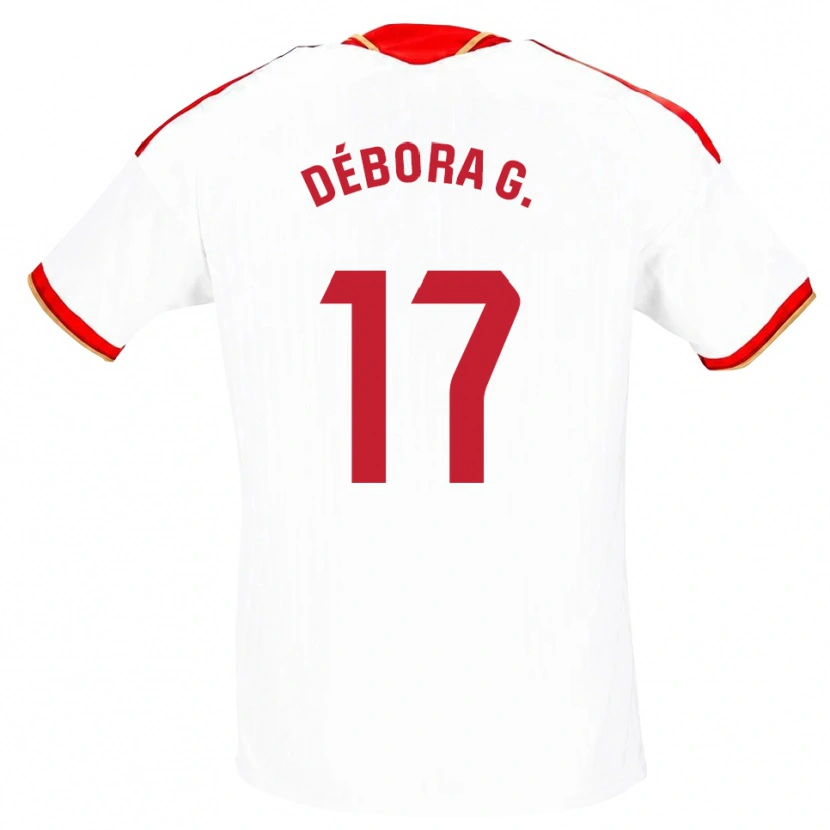 Danxen Barn Débora García Mateo #17 Vit Röd Hemmatröja Matchtröjor 2026/27 Tröjor T-Tröja