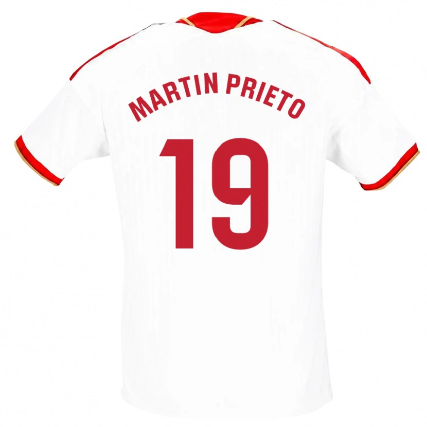 Danxen Barn Cristina Martín-Prieto Gutiérrez #19 Vit Röd Hemmatröja Matchtröjor 2026/27 Tröjor T-Tröja