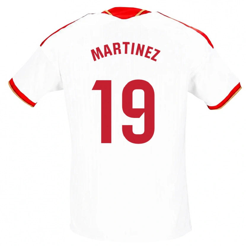 Danxen Barn Gabri Martinez #19 Vit Röd Hemmatröja Matchtröjor 2026/27 Tröjor T-Tröja