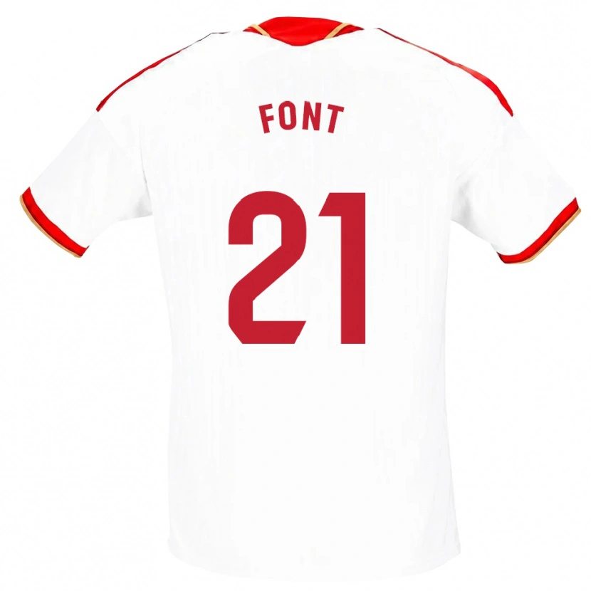 Danxen Barn Jan Font #21 Vit Röd Hemmatröja Matchtröjor 2026/27 Tröjor T-Tröja