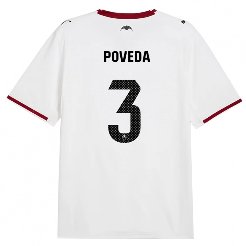 Danxen Barn Hugo Poveda #3 Svart Vit Röd Gul Hemmatröja Matchtröjor 2026/27 Tröjor T-Tröja