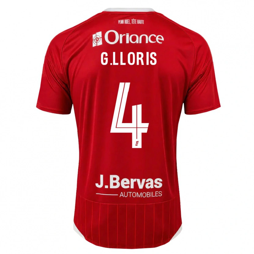 Danxen Barn Gautier Lloris #4 Vit Röd Hemmatröja Matchtröjor 2026/27 Tröjor T-Tröja