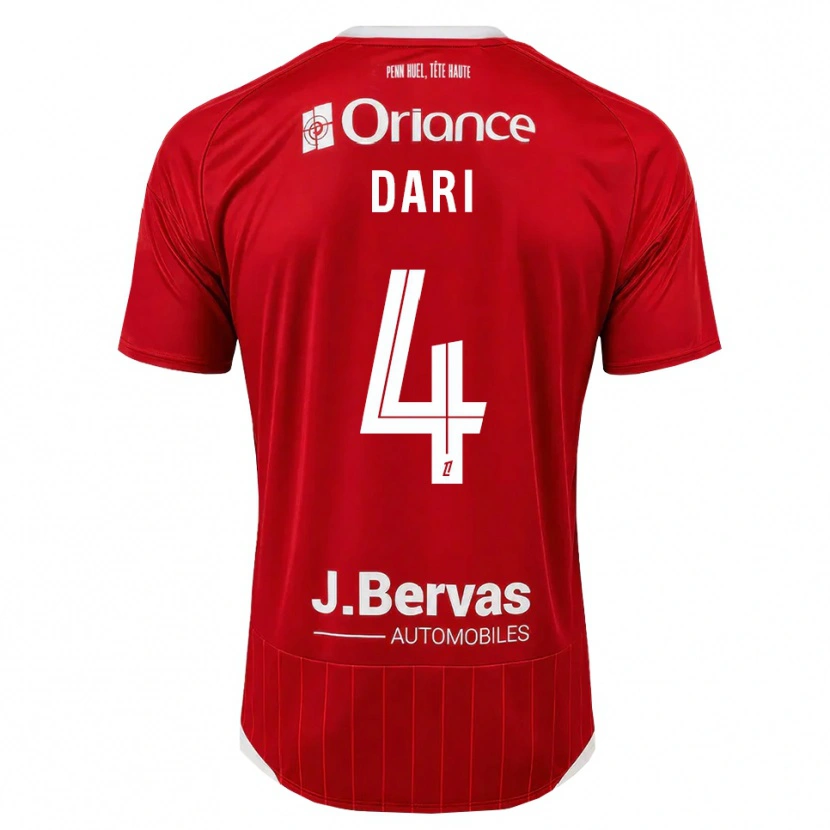 Danxen Barn Achraf Dari #4 Vit Röd Hemmatröja Matchtröjor 2026/27 Tröjor T-Tröja