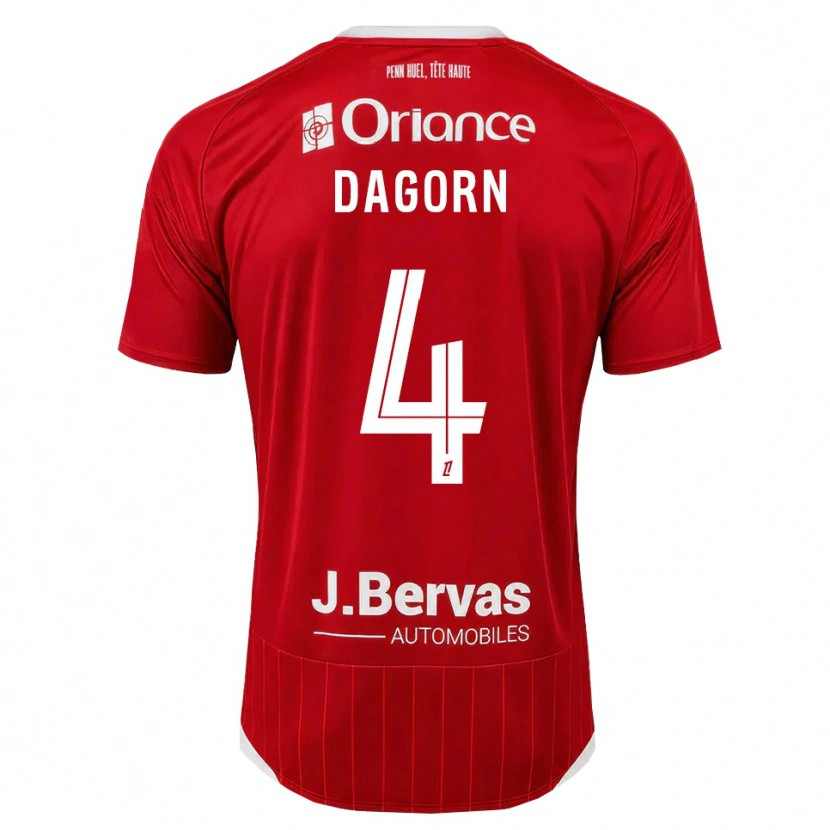 Danxen Barn Maxime Dagorn #4 Vit Röd Hemmatröja Matchtröjor 2026/27 Tröjor T-Tröja