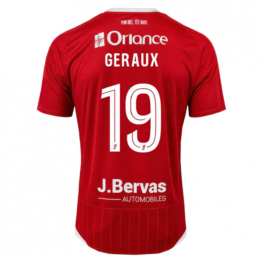 Danxen Barn Noan Geraux #19 Vit Röd Hemmatröja Matchtröjor 2026/27 Tröjor T-Tröja