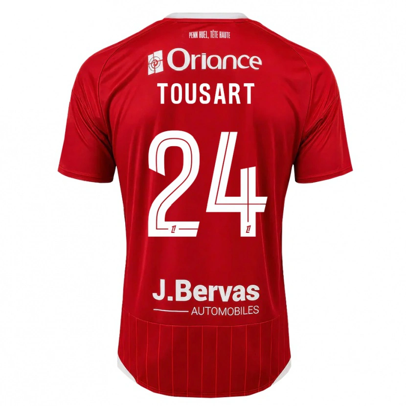 Danxen Barn Lucas Tousart #24 Vit Röd Hemmatröja Matchtröjor 2026/27 Tröjor T-Tröja