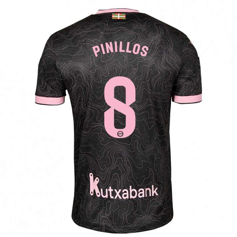 Danxen Barn Lander Pinillos #8 Svart Rosa Bortatröja Matchtröjor 2026/27 Tröjor T-Tröja