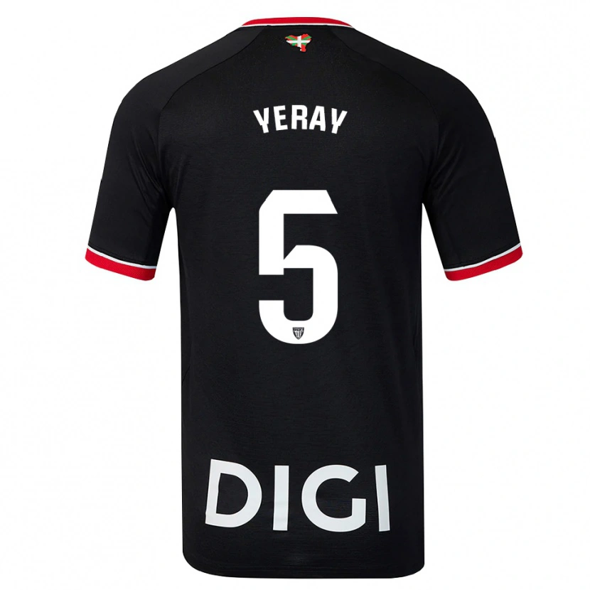 Danxen Barn Yeray Álvarez #5 Svart Vit Röd Bortatröja Matchtröjor 2026/27 Tröjor T-Tröja