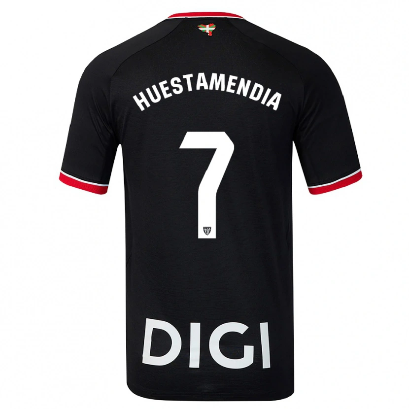 Danxen Barn Peio Huestamendia #7 Svart Vit Röd Bortatröja Matchtröjor 2026/27 Tröjor T-Tröja