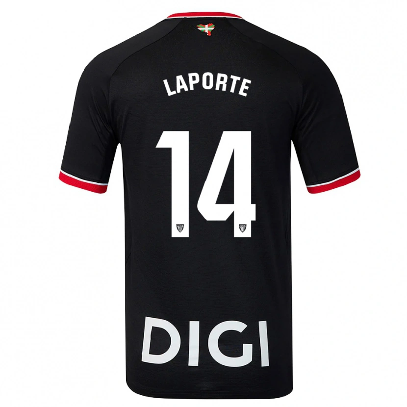 Danxen Barn Aymeric Laporte #14 Svart Vit Röd Bortatröja Matchtröjor 2026/27 Tröjor T-Tröja