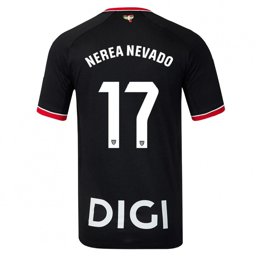 Danxen Barn Nerea Nevado Gómez #17 Svart Vit Röd Bortatröja Matchtröjor 2026/27 Tröjor T-Tröja