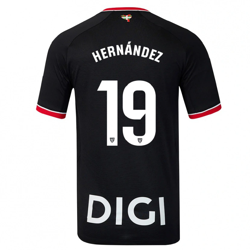 Danxen Barn Egoitz Hernández #19 Svart Vit Röd Bortatröja Matchtröjor 2026/27 Tröjor T-Tröja