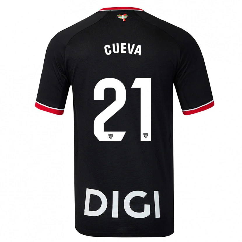 Danxen Barn Oier Cueva #21 Svart Vit Röd Bortatröja Matchtröjor 2026/27 Tröjor T-Tröja