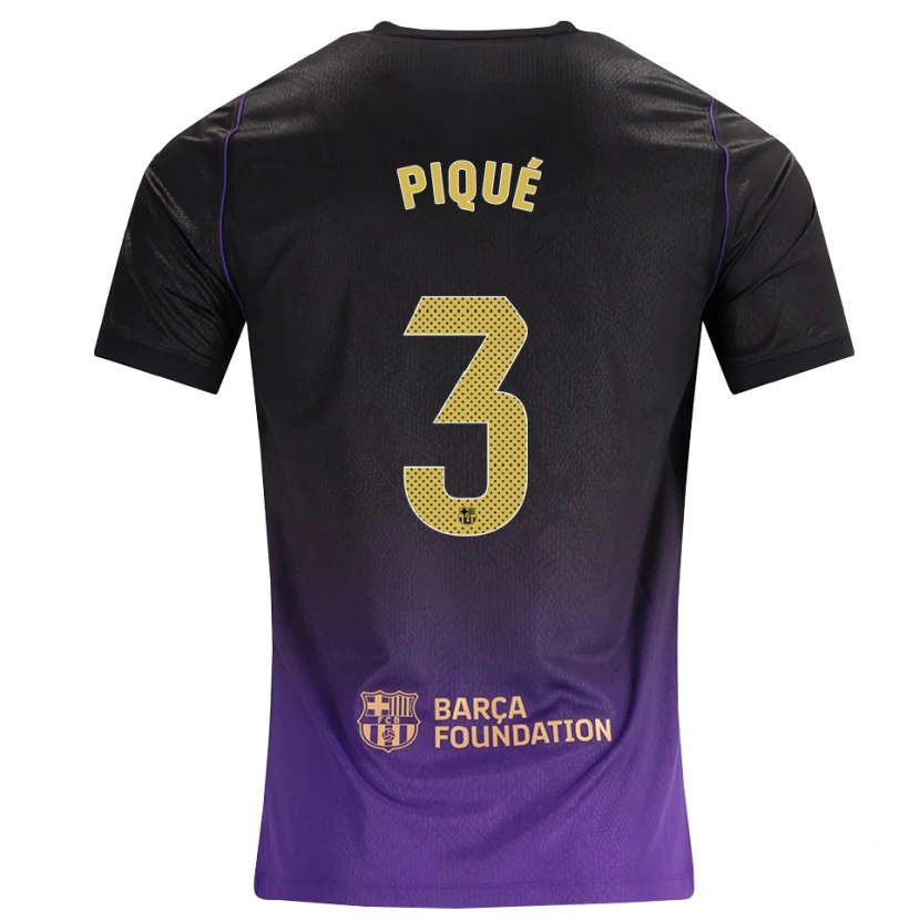 Danxen Barn Gerard Pique #3 Lila Gul Svart Bortatröja Matchtröjor 2026/27 Tröjor T-Tröja
