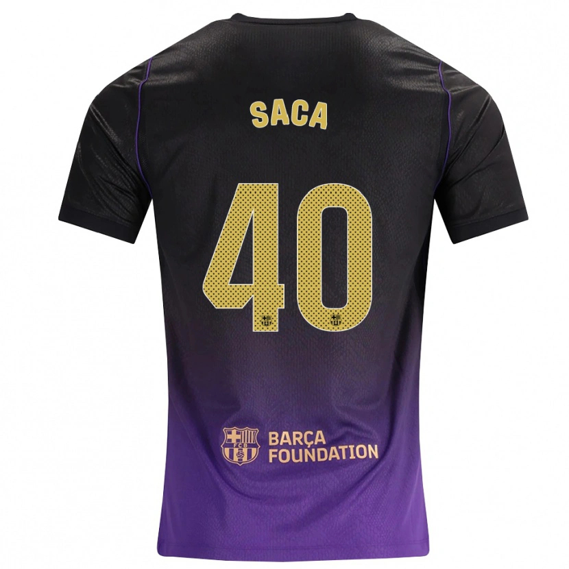 Danxen Barn Leo Saca #40 Lila Gul Svart Bortatröja Matchtröjor 2026/27 Tröjor T-Tröja