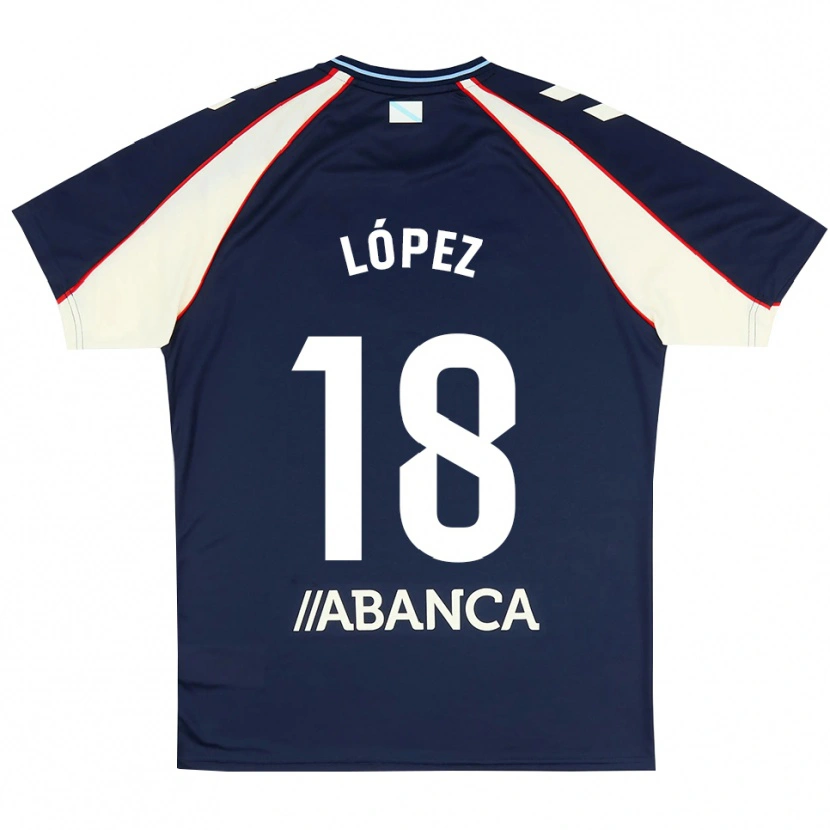 Danxen Barn Diego López #18 Kunglig Blå Röd Vit Bortatröja Matchtröjor 2026/27 Tröjor T-Tröja