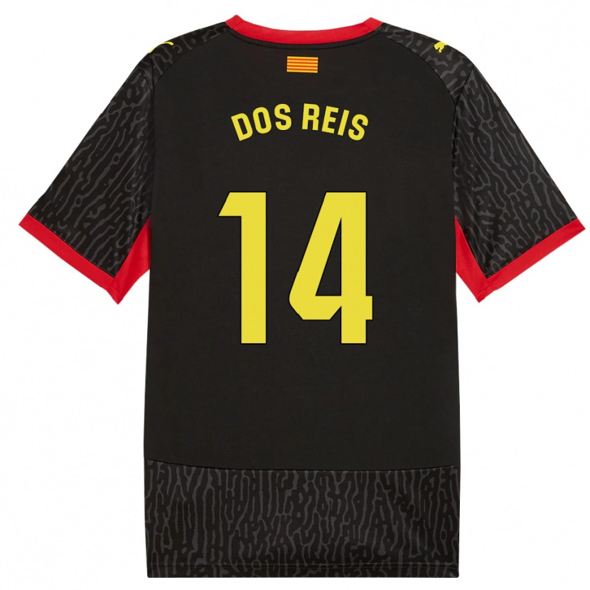 Danxen Barn Leo Dos Reis #14 Svart Gul Röd Bortatröja Matchtröjor 2026/27 Tröjor T-Tröja