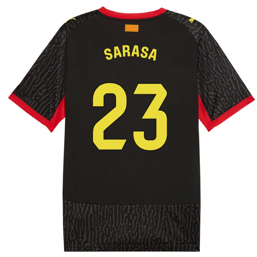 Danxen Barn Javi Sarasa #23 Svart Gul Röd Bortatröja Matchtröjor 2026/27 Tröjor T-Tröja