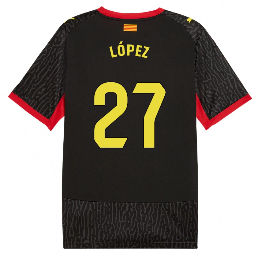 Danxen Barn Toni López #27 Svart Gul Röd Bortatröja Matchtröjor 2026/27 Tröjor T-Tröja