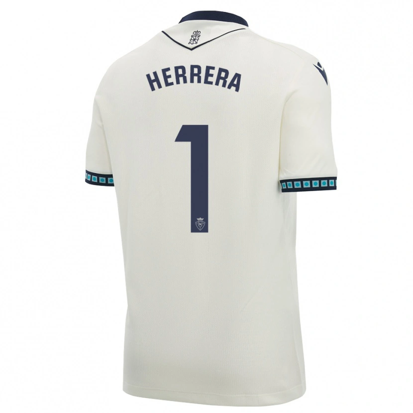 Danxen Barn Sergio Herrera #1 Vit Svart Ljus Himmelsblå Bortatröja Matchtröjor 2026/27 Tröjor T-Tröja