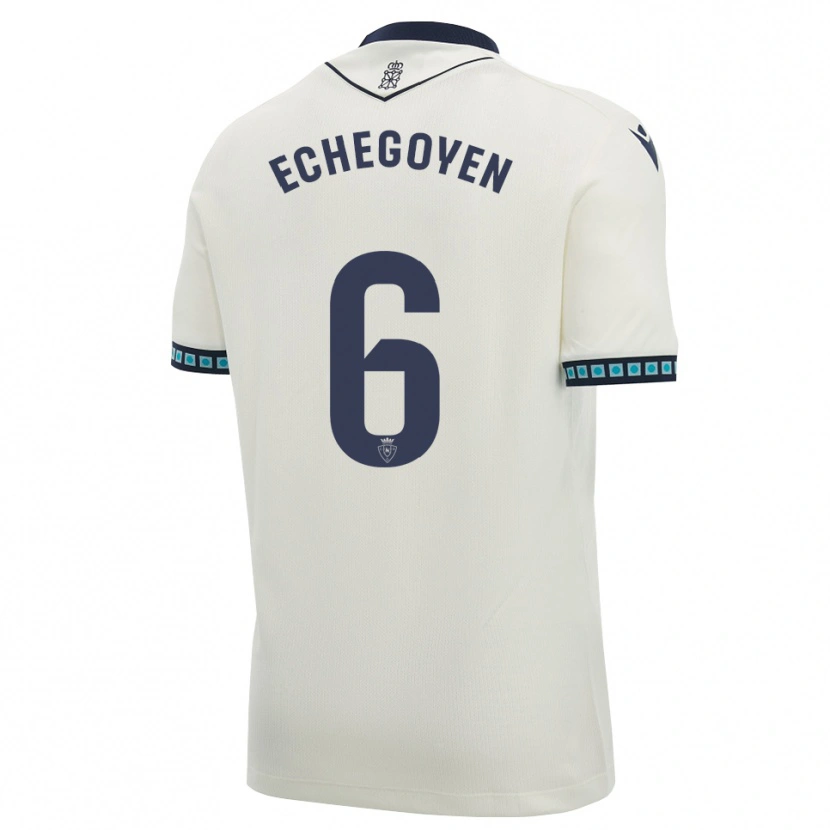 Danxen Barn Mauro Echegoyen #6 Vit Svart Ljus Himmelsblå Bortatröja Matchtröjor 2026/27 Tröjor T-Tröja