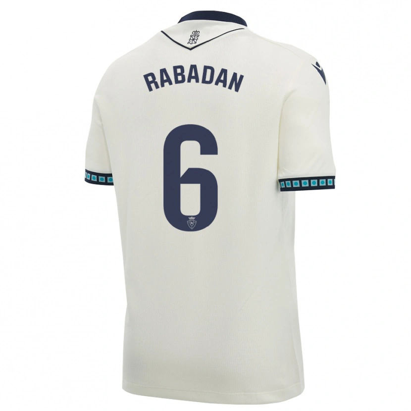 Danxen Barn David Rabadán #6 Vit Svart Ljus Himmelsblå Bortatröja Matchtröjor 2026/27 Tröjor T-Tröja