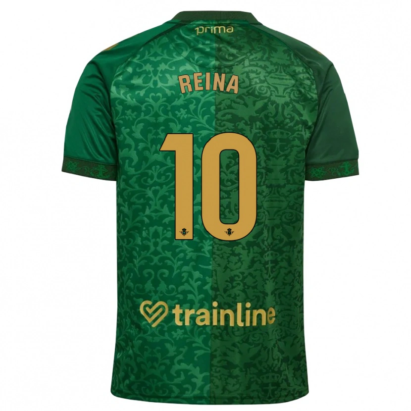 Danxen Barn Carlos Reina #10 Skogsgrön Mörk Guldbrun Bortatröja Matchtröjor 2026/27 Tröjor T-Tröja