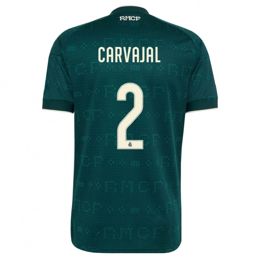 Danxen Barn Daniel Carvajal #2 Mörk Skiffergrå Vit Bortatröja Matchtröjor 2026/27 Tröjor T-Tröja