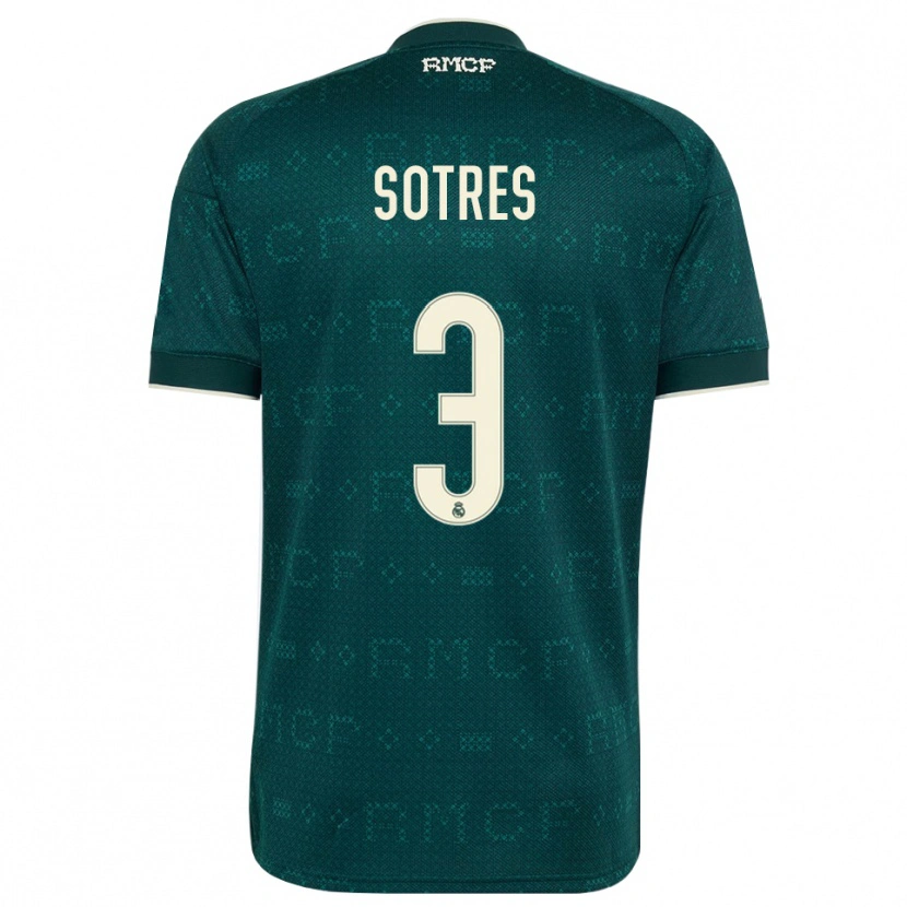 Danxen Barn Alfredo Sotres #3 Mörk Skiffergrå Vit Bortatröja Matchtröjor 2026/27 Tröjor T-Tröja