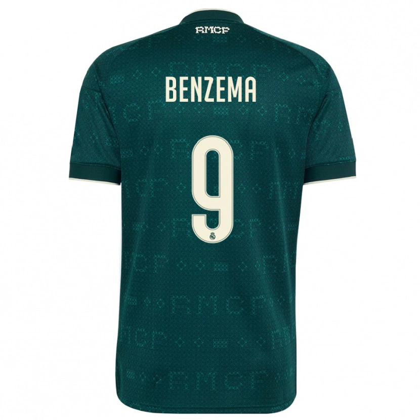 Danxen Barn Karim Benzema #9 Mörk Skiffergrå Vit Bortatröja Matchtröjor 2026/27 Tröjor T-Tröja