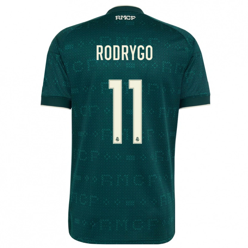 Danxen Barn Rodrygo Silva De Goes #11 Mörk Skiffergrå Vit Bortatröja Matchtröjor 2026/27 Tröjor T-Tröja