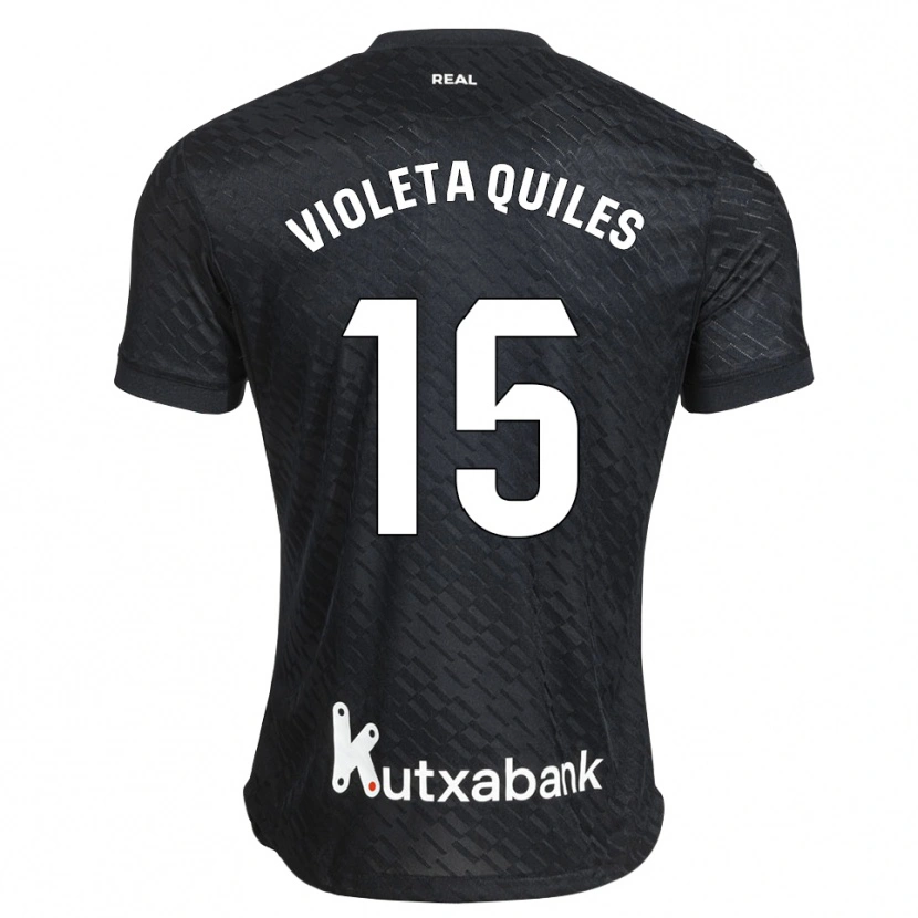 Danxen Barn Violeta Quiles #15 Svart Vit Bortatröja Matchtröjor 2026/27 Tröjor T-Tröja