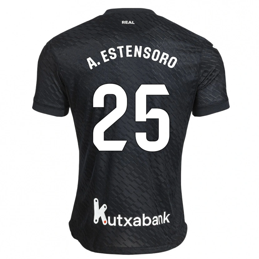 Danxen Barn Alazne Estensoro #25 Svart Vit Bortatröja Matchtröjor 2026/27 Tröjor T-Tröja