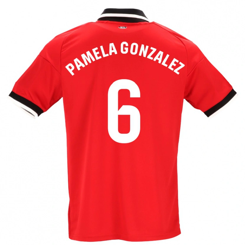 Danxen Barn Cinthia Pamela González Medina #6 Svart Vit Röd Bortatröja Matchtröjor 2026/27 Tröjor T-Tröja