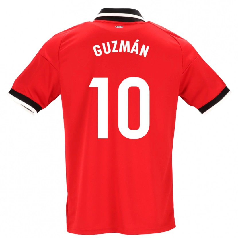 Danxen Barn Gonzalo Guzmán #10 Svart Vit Röd Bortatröja Matchtröjor 2026/27 Tröjor T-Tröja