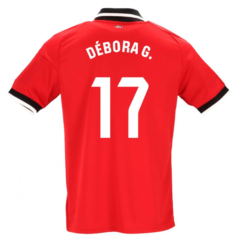 Danxen Barn Débora García Mateo #17 Svart Vit Röd Bortatröja Matchtröjor 2026/27 Tröjor T-Tröja